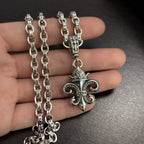 Chrome Hearts 925 silver big anchor crown letter necklace