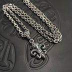 Chrome Hearts 925 silver big anchor crown letter necklace