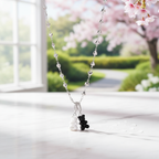 Chrome Hearts Black and white love bear necklace