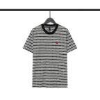 CHH Chrome Heart T Shirts Poison Home Stripe Jacquard Embroidery Short Sleeve Couple T-Shirt