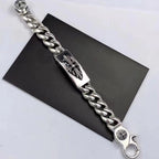 Chrome Hearts 925 Sterling silver Dagger Bracelet Cross ID Bracelet