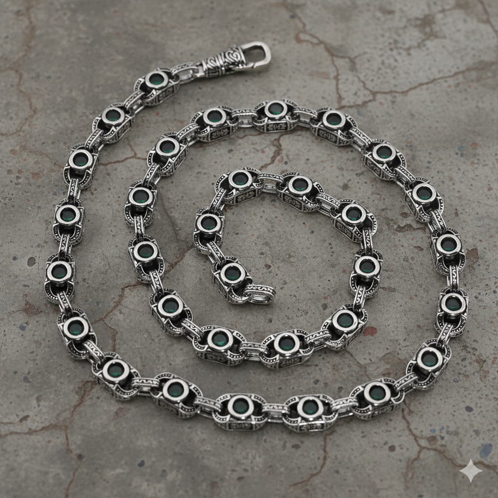 Chrome Hearts Aragogaceous pattern sapphire necklace for couples