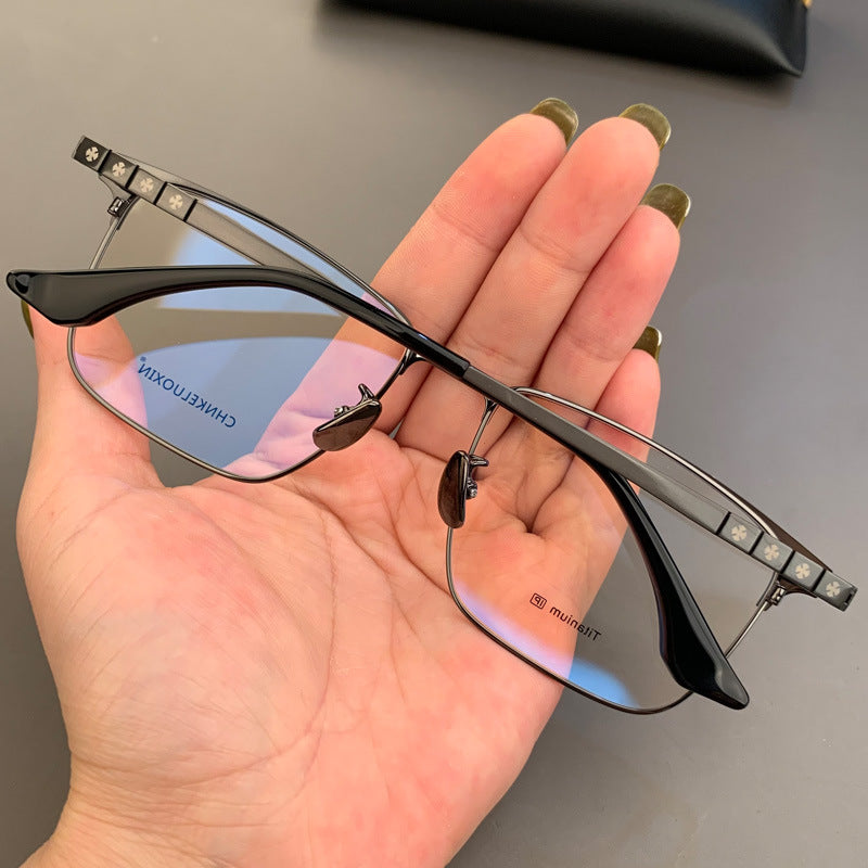 CHH Chrome Hearts Glasses Square Wide Myopia Pure Titanium Glasses Frame