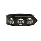 Chrome Hearts Cross Snap Leather Bracelet