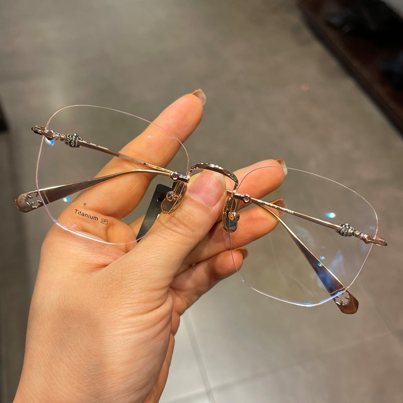 CHH Chrome Hearts Glasses Vintage Pure Titanium Frameless Perforated Ultra Light Frame