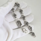 Chrome Hearts distressed spherical anchor patchwork bracelet