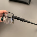 CHH Chrome Hearts Glasses Half Frame Square Glasses Frame Literary Retro Business