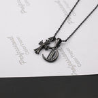 Chrome Hearts black letter diamond cross necklace