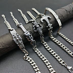 Chrome Hearts Silver Cuban chain curved bracelet