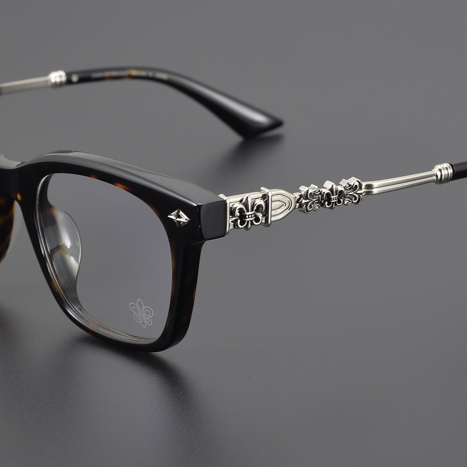 CHH Chrome Hearts Glasses Plain Silver Versatile Flat Mirrors Myopia Glasses Frame