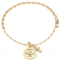 Chrome Hearts Gold Cross with Skull Round Tag Necklace