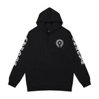 CHH Chrome Heart Hoodie Crowe Horseshoe Burning Cross Print Long Sleeve Sweater