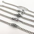 Chrome Hearts Silver Cuban chain curved bracelet