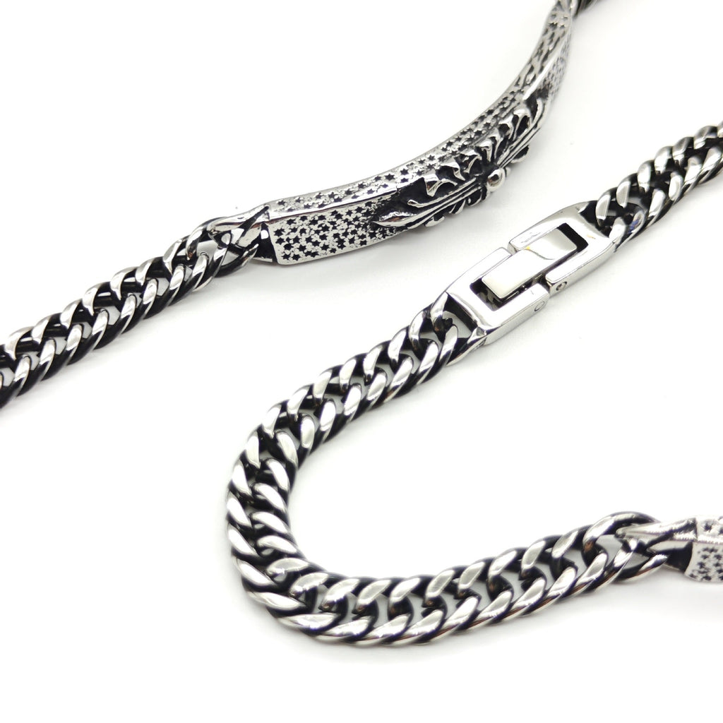 Chrome Hearts multi-layered retro cross flower curved bracelet