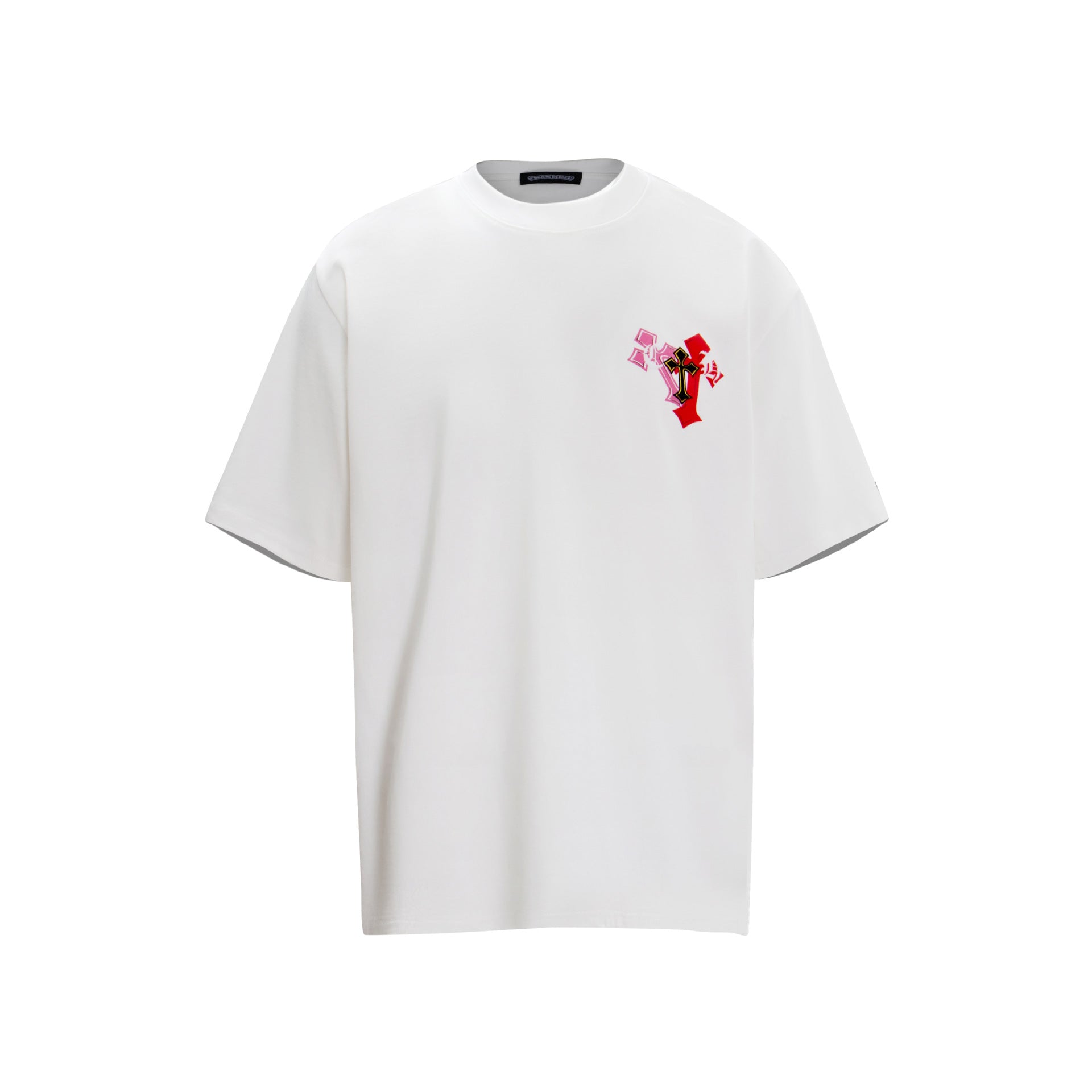 CHH Chrome Heart T Shirts Sanskrit Rainbow Cross Foam Short Sleeve T-Shirt