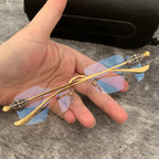 CHH Chrome Hearts Glasses Frame Perforated Business Frameless