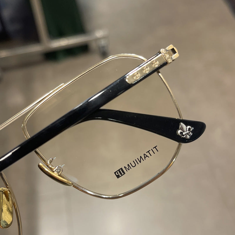 CHH Chrome Hearts Glasses Pure Titanium Ultra Light Polygonal Myopia Glasses Frame