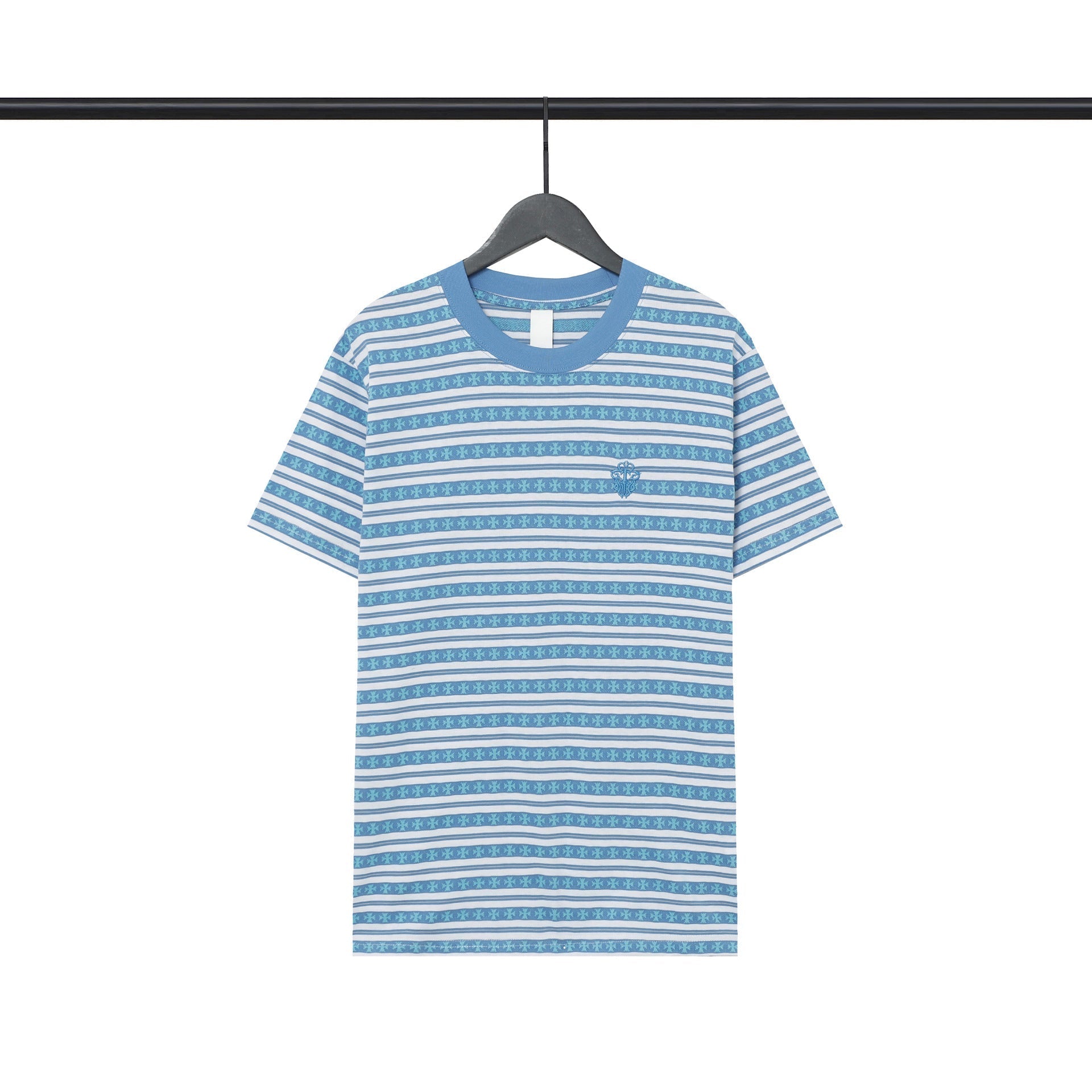 CHH Chrome Heart T Shirts Poison Home Stripe Jacquard Embroidery Short Sleeve Couple T-Shirt