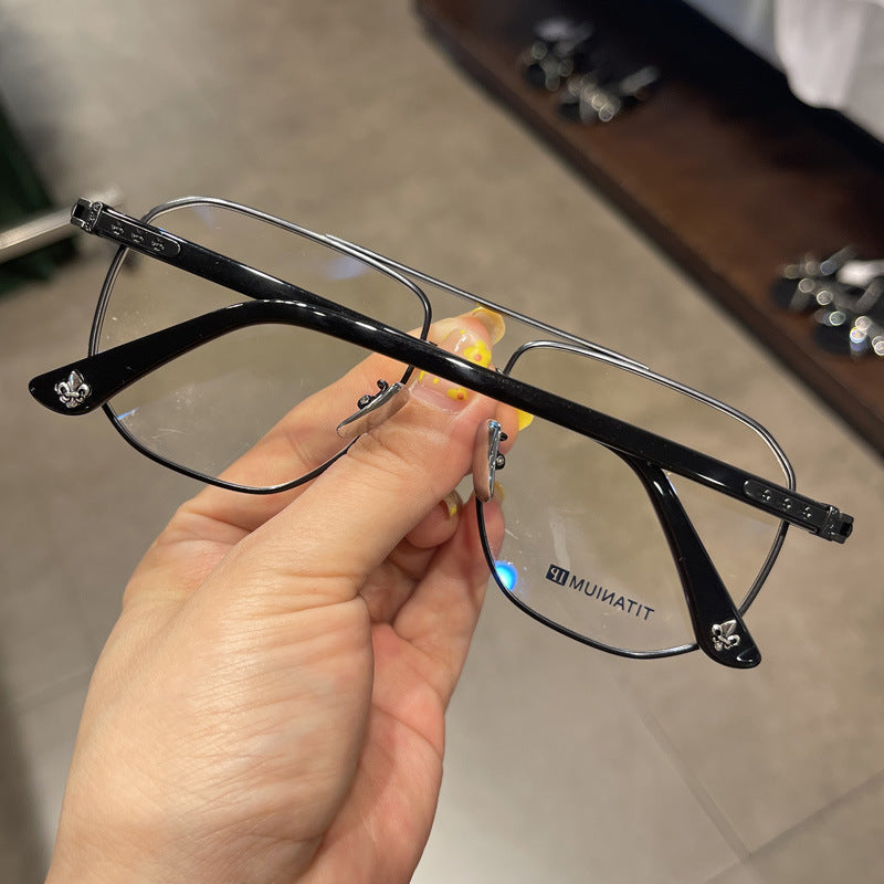 CHH Chrome Hearts Glasses Pure Titanium Ultra Light Polygonal Myopia Glasses Frame