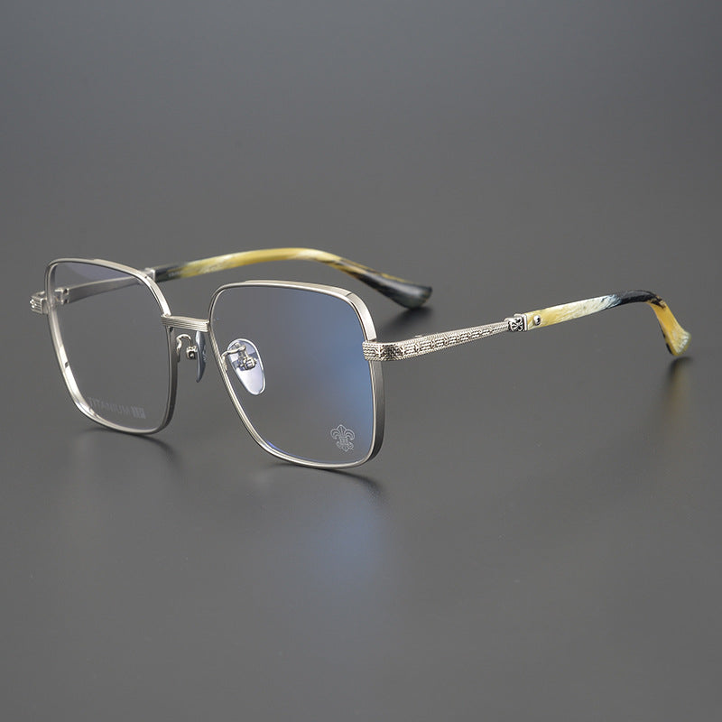 CHH Chrome Hearts Glasses Vintage Versatile Engraved Pure Titanium Square Glasses Frame