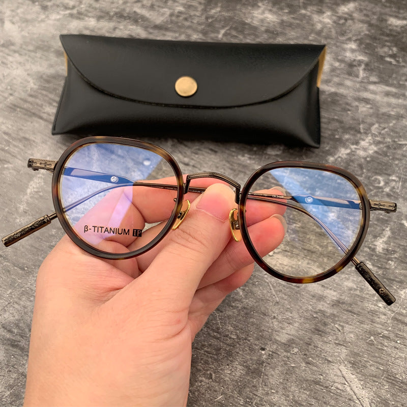 CHH Chrome Hearts Glasses Vintage Round Ultra Light Pure Titanium Myopia Glasses Frame