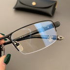 CHH Chrome Hearts Glasses Half Frame Square Glasses Frame Literary Retro Business