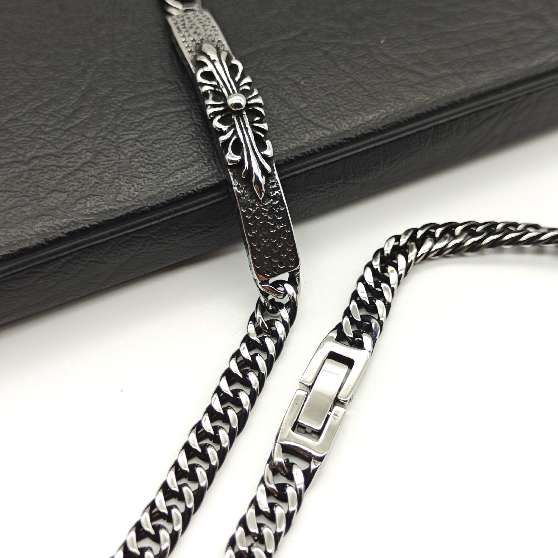 Chrome Hearts stainless steel retro polished Gothic style bracelet