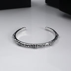 Chrome Hearts scroll vine flower cross open bracelet Bangle