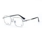 CHH Chrome Hearts Glasses Pure Titanium Double Beam Polygonal Myopia Glasses Frame & Sunglasses