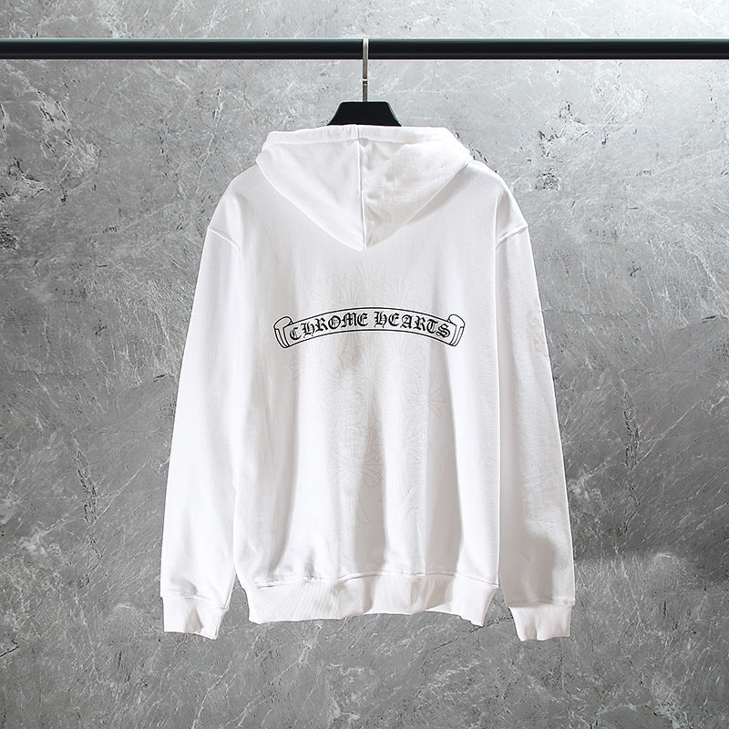 CHH Chrome Heart Hoodie Chrome Heart Sanskrit embroidered hooded zip-up sweater