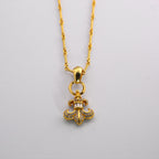 Chrome Hearts diamond anchor 24k gold plated pendant necklace