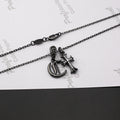 Chrome Hearts black letter diamond cross necklace