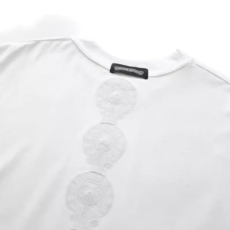 CHH Chrome Heart T Shirts Crowe Cross Print Short Sleeve T-Shirt Loose