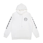 CHH Chrome Heart Hoodie Crowe Horseshoe Burning Cross Print Long Sleeve Sweater