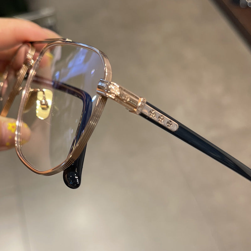 CHH Chrome Hearts Glasses Pure Titanium Ultra Light Polygonal Myopia Glasses Frame