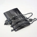 Chrome Hearts black bloody mary cross cool blue zircon necklace