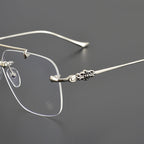 CHH Chrome Hearts Glasses Fashion Double Beam Frameless Myopia Glasses Frame