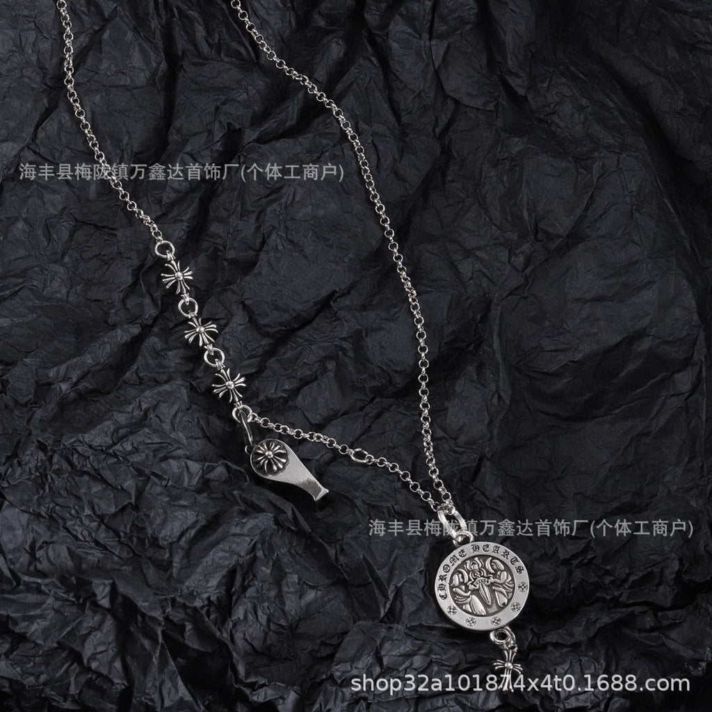 Chrome Hearts cross whistle angel pendant necklace