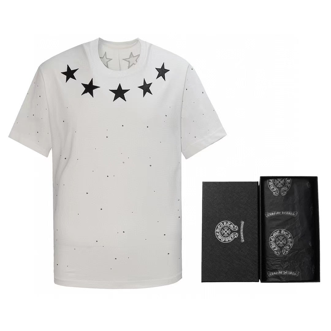 Chh Chrome Hearts T Shirts Star Hot Diamond Short-sleeved T-shirt