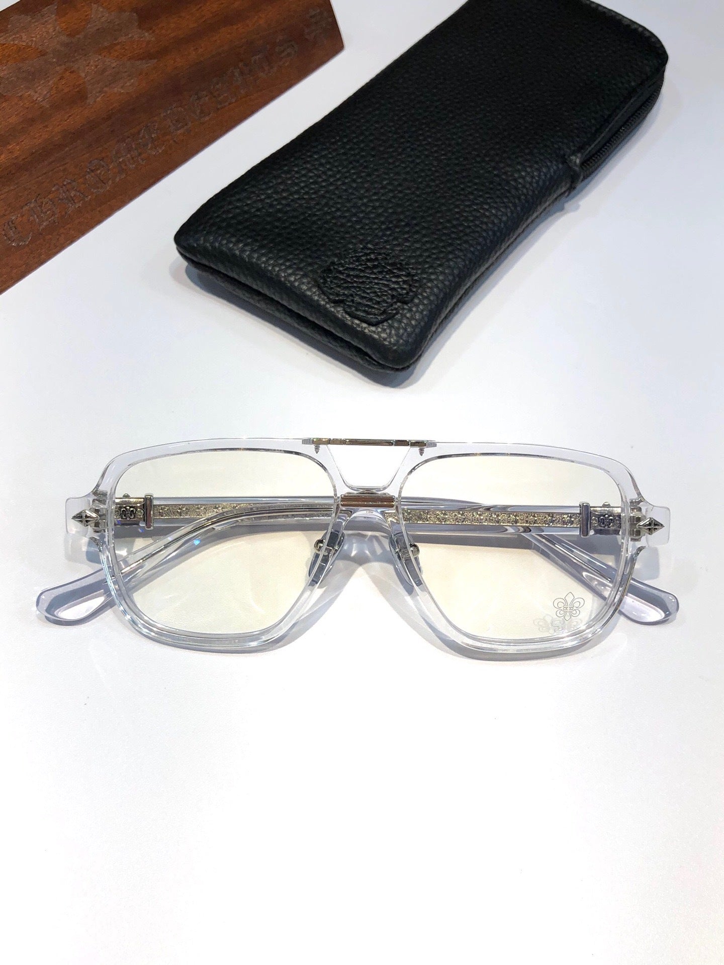 CHH Chrome Hearts Glasses Stylish Vintage Double Beam Glasses Frames