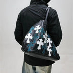 Chh Chrome Heart Leather Bag White Cross Leather