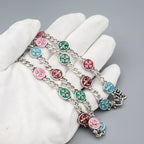 Chrome Hearts anchor cross flower pattern enamel drip necklace