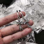 Chrome Hearts diamond cross punk earrings