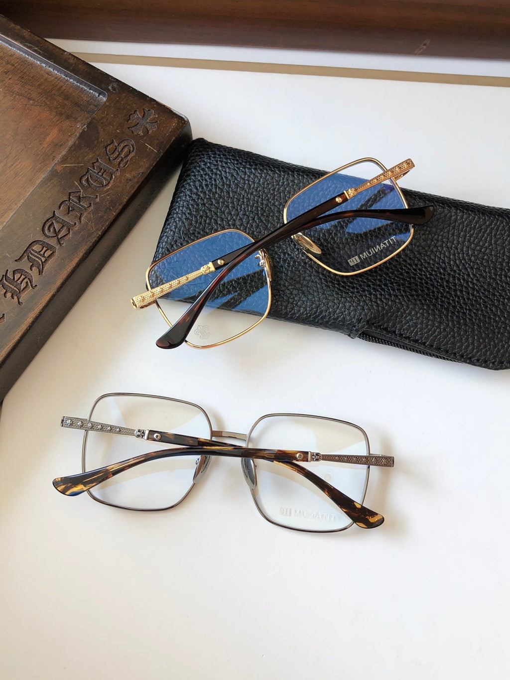 CHH Chrome Hearts Glasses Stylish Exquisite Pure Titanium Box Glasses Frame