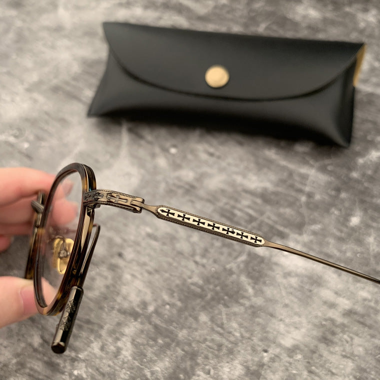 CHH Chrome Hearts Glasses Vintage Round Ultra Light Pure Titanium Myopia Glasses Frame