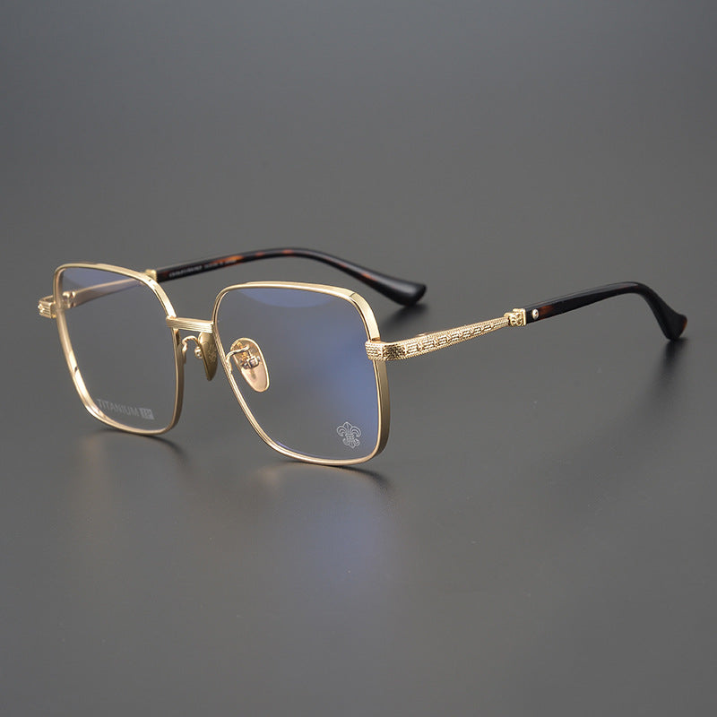 CHH Chrome Hearts Glasses Engraved Pure Titanium Versatile Square Glasses Frame
