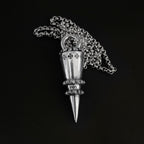 Chrome Hearts distressed cross rivet bullet pendant