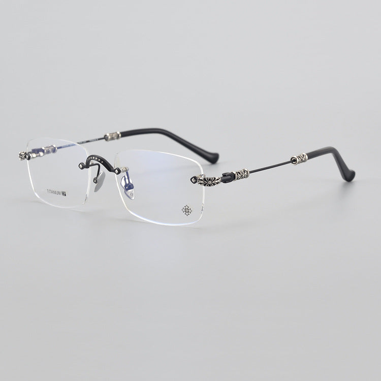 CHH Chrome Hearts Glasses Frameless Pure Titanium Glasses Frame Personalized Business