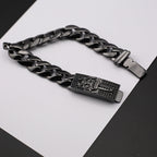 Chrome Hearts black full diamond holy Dagger ID Bracelet