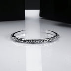 Chrome Hearts scroll vine flower cross open bracelet Bangle